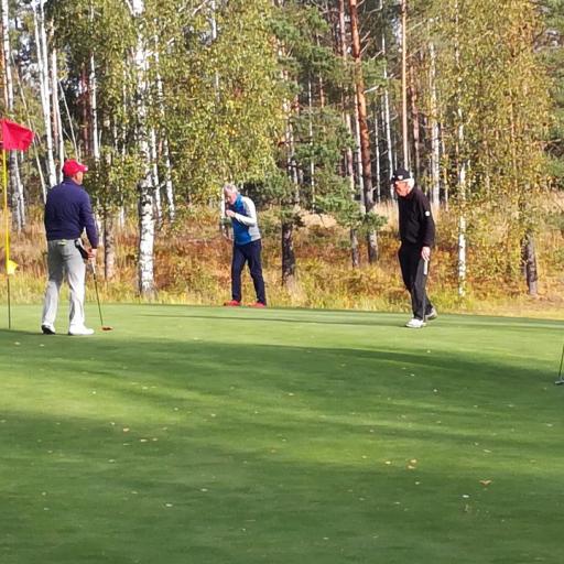 Missattua puttia ihmettelevät Lakeside Golfin Tapio Honkamaa ja Jaakko Malinen sekä Koski-Golfista Pekka Purho ja Antti Pajunen.