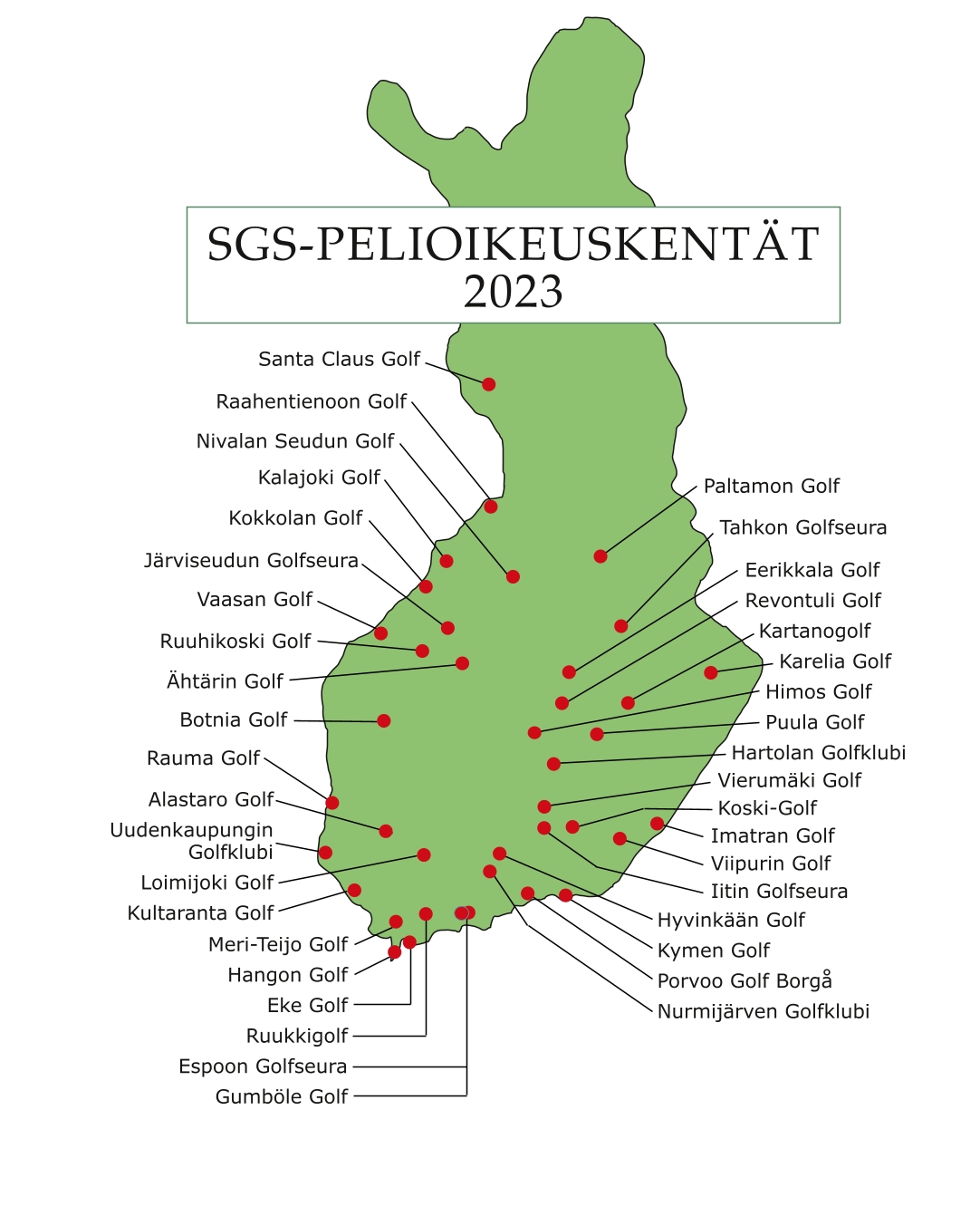 Pelioikeuskentät 2023 | Suomen Golfseniorit