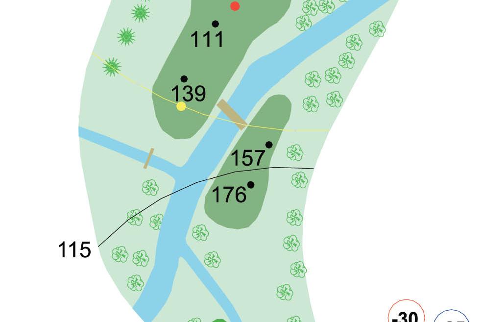 Salogolfin ominaispiirre on kenttää halkovat purot