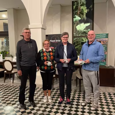  Irish Rumble voittajat Seppo Pirilä, Merja Virtanen, Sirkka-Liisa Hellberg ja Reijo Vuorinen.