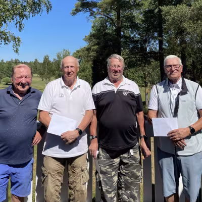 M75 parhaat vasemmalta Matti Konttinen, Kari Petäjä, Raimo Ruohola, Pekka Ahokas.